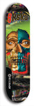 Limited edition, North American maple skateboard deck designed by underground artist BellyRash -- available in widths 7.5 to 8.5 inches in both mellow concave and steep concave shapes. Artwork: 8Rsku brand popsicle-shaped skateboard deck.