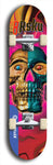 Limited edition, North American maple skateboard deck designed by underground artist BellyRash -- available in widths 7.5 to 8.5 inches in both mellow concave and steep concave shapes. Artwork: 8Rsku brand popsicle-shaped skateboard deck.