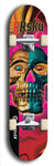 Limited edition, North American maple skateboard deck designed by underground artist BellyRash -- available in widths 7.5 to 8.5 inches in both mellow concave and steep concave shapes. Artwork: 8Rsku brand popsicle-shaped skateboard deck