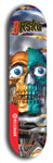 Limited edition, North American maple skateboard deck designed by underground artist BellyRash -- available in widths 7.5 to 8.5 inches in both mellow concave and steep concave shapes. Artwork: 8Rsku brand popsicle-shaped skateboard deck.