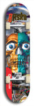 Limited edition, North American maple skateboard deck designed by underground artist BellyRash -- available in widths 7.5 to 8.5 inches in both mellow concave and steep concave shapes. Artwork: 8Rsku brand popsicle-shaped skateboard deck.