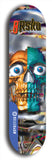 Limited edition, North American maple skateboard deck designed by underground artist BellyRash -- available in widths 7.5 to 8.5 inches in both mellow concave and steep concave shapes. Artwork: 8Rsku brand popsicle-shaped skateboard deck.