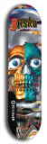 Limited edition, North American maple skateboard deck designed by underground artist BellyRash -- available in widths 7.5 to 8.5 inches in both mellow concave and steep concave shapes. Artwork: 8Rsku brand popsicle-shaped skateboard deck.