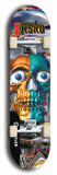 Limited edition, North American maple skateboard deck designed by underground artist BellyRash -- available in widths 7.5 to 8.5 inches in both mellow concave and steep concave shapes. Artwork: 8Rsku brand popsicle-shaped skateboard deck.