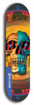 Limited edition, North American maple skateboard deck designed by underground artist BellyRash -- available in widths 7.5 to 8.5 inches in both mellow concave and steep concave shapes. Artwork: 8Rsku brand popsicle-shaped skateboard deck.