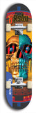 Limited edition, North American maple skateboard deck designed by underground artist BellyRash -- available in widths 7.5 to 8.5 inches in both mellow concave and steep concave shapes. Artwork: 8Rsku brand popsicle-shaped skateboard deck.