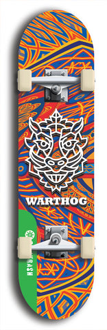 North American maple skateboard deck designed by underground artist BellyRash -- available in widths between 7.5 to 8.5 inches in both mellow concave and steep concave shapes from the BellyRash Limited Edition Blitz Deck series: Warthog