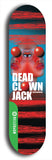 North American maple skateboard deck designed by underground artist BellyRash -- available in widths between 7.5 to 8.5 inches in both mellow concave and steep concave shapes from the BellyRash Limited Edition Blitz Deck series: Dead Clown Jack