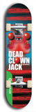 North American maple skateboard deck designed by underground artist BellyRash -- available in widths between 7.5 to 8.5 inches in both mellow concave and steep concave shapes from the BellyRash Limited Edition Blitz Deck series: Dead Clown Jack