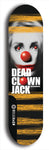 Skateboard deck: Limited edition, North American maple skateboard deck designed by underground artist BellyRash - available widths 7.5 to 8.5 inches in both mellow concave and steep concave shapes. Artwork: DEAD CLOWN JACK logo brand popsicle-shaped deck