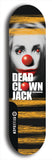 Skateboard deck: Limited edition, North American maple skateboard deck designed by underground artist BellyRash - available widths 7.5 to 8.5 inches in both mellow concave and steep concave shapes. Artwork: DEAD CLOWN JACK logo brand popsicle-shaped deck