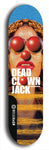 Skateboard deck: Limited edition, North American maple skateboard deck designed by underground artist BellyRash - available widths 7.5 to 8.5 inches in both mellow concave and steep concave shapes. Artwork: DEAD CLOWN JACK logo brand popsicle-shaped deck