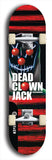 Skateboard deck: Limited edition, North American maple skateboard deck designed by underground artist BellyRash - available widths 7.5 to 8.5 inches in both mellow concave and steep concave shapes. Artwork: DEAD CLOWN JACK logo brand popsicle-shaped deck