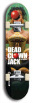 Skateboard deck: Limited edition, North American maple skateboard deck designed by underground artist BellyRash - available widths 7.5 to 8.5 inches in both mellow concave and steep concave shapes. Artwork: DEAD CLOWN JACK logo brand popsicle-shaped deck