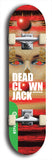 North American maple skateboard deck designed by underground artist BellyRash -- available in widths between 7.5 to 8.5 inches in both mellow concave and steep concave shapes from the BellyRash Limited Edition Blitz Deck series: Dead Clown Jack