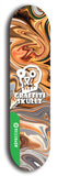North American maple skateboard deck designed by underground artist BellyRash -- available in widths between 7.5 to 8.5 inches in both mellow concave and steep concave shapes from the BellyRash Limited Edition Blitz Deck series: Graffiti Skullz