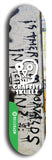 North American maple skateboard deck designed by underground artist BellyRash -- available in widths between 7.5 to 8.5 inches in both mellow concave and steep concave shapes from the BellyRash Limited Edition Blitz Deck series: Graffiti Skullz