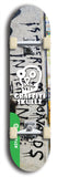 North American maple skateboard deck designed by underground artist BellyRash -- available in widths between 7.5 to 8.5 inches in both mellow concave and steep concave shapes from the BellyRash Limited Edition Blitz Deck series: Graffiti Skullz