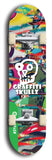 North American maple skateboard deck designed by underground artist BellyRash -- available in widths between 7.5 to 8.5 inches in both mellow concave and steep concave shapes from the BellyRash Limited Edition Blitz Deck series: Graffiti Skullz
