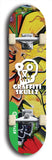 North American maple skateboard deck designed by underground artist BellyRash -- available in widths between 7.5 to 8.5 inches in both mellow concave and steep concave shapes from the BellyRash Limited Edition Blitz Deck series: Graffiti Skullz