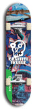 North American maple skateboard deck designed by underground artist BellyRash -- available in widths between 7.5 to 8.5 inches in both mellow concave and steep concave shapes from the BellyRash Limited Edition Blitz Deck series: Graffiti Skullz