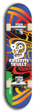 North American maple skateboard deck designed by underground artist BellyRash -- available in widths between 7.5 to 8.5 inches in both mellow concave and steep concave shapes from the BellyRash Limited Edition Blitz Deck series: Graffiti Skullz