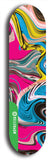 North American maple skateboard deck designed by underground artist BellyRash -- available in widths between 7.5 to 8.5 inches in both mellow concave and steep concave shapes from the BellyRash Limited Edition Blitz Deck series: Abex Liquid