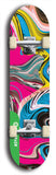 North American maple skateboard deck designed by underground artist BellyRash -- available in widths between 7.5 to 8.5 inches in both mellow concave and steep concave shapes from the BellyRash Limited Edition Blitz Deck series: Abex Liquid