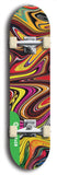 North American maple skateboard deck designed by underground artist BellyRash -- available in widths between 7.5 to 8.5 inches in both mellow concave and steep concave shapes from the BellyRash Limited Edition Blitz Deck series: Abex Liquid
