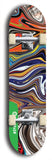 North American maple skateboard deck designed by underground artist BellyRash -- available in widths between 7.5 to 8.5 inches in both mellow concave and steep concave shapes from the BellyRash Limited Edition Blitz Deck series: Abex Liquid