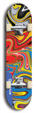 Limited edition, North American maple skateboard deck designed by underground artist BellyRash - available widths 7.5 to 8.5 inches in both mellow concave and steep concave shapes. Artwork: ABEX LIQUID brand popsicle-shaped with a multi-colored swirling patterned background