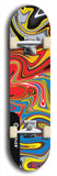 Limited edition, North American maple skateboard deck designed by underground artist BellyRash - available widths 7.5 to 8.5 inches in both mellow concave and steep concave shapes. Artwork: ABEX LIQUID brand popsicle-shaped with a multi-colored swirling patterned background