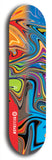 Limited edition, North American maple skateboard deck designed by underground artist BellyRash - available widths 7.5 to 8.5 inches in both mellow concave and steep concave shapes. Artwork: ABEX LIQUID brand popsicle-shaped with a multi-colored swirling patterned background