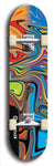 Limited edition, North American maple skateboard deck designed by underground artist BellyRash - available widths 7.5 to 8.5 inches in both mellow concave and steep concave shapes. Artwork: ABEX LIQUID brand popsicle-shaped with a multi-colored swirling patterned background