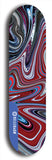 Limited edition, North American maple skateboard deck designed by underground artist BellyRash - available widths 7.5 to 8.5 inches in both mellow concave and steep concave shapes. Artwork: ABEX LIQUID brand popsicle-shaped with a multi-colored swirling patterned background