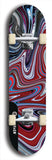 Limited edition, North American maple skateboard deck designed by underground artist BellyRash - available widths 7.5 to 8.5 inches in both mellow concave and steep concave shapes. Artwork: ABEX LIQUID brand popsicle-shaped with a multi-colored swirling patterned background