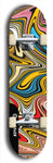 Limited edition, North American maple skateboard deck designed by underground artist BellyRash - available widths 7.5 to 8.5 inches in both mellow concave and steep concave shapes. Artwork: ABEX LIQUID brand popsicle-shaped with a multi-colored swirling patterned background