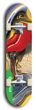 North American maple skateboard deck designed by underground artist BellyRash -- available in widths between 7.5 to 8.5 inches in both mellow concave and steep concave shapes from the BellyRash Limited Edition Blitz Deck series: Abex Liquid