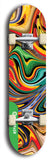 North American maple skateboard deck designed by underground artist BellyRash -- available in widths between 7.5 to 8.5 inches in both mellow concave and steep concave shapes from the BellyRash Limited Edition Blitz Deck series: Abex Liquid