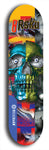 Limited edition, North American maple skateboard deck designed by underground artist BellyRash -- available in widths 7.5 to 8.5 inches in both mellow concave and steep concave shapes. Artwork: 8Rsku brand popsicle-shaped skateboard deck.