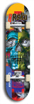 Limited edition, North American maple skateboard deck designed by underground artist BellyRash -- available in widths 7.5 to 8.5 inches in both mellow concave and steep concave shapes. Artwork: 8Rsku brand popsicle-shaped skateboard deck.