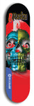 Limited edition, North American maple skateboard deck designed by underground artist BellyRash -- available in widths 7.5 to 8.5 inches in both mellow concave and steep concave shapes. Artwork: 8Rsku brand popsicle-shaped skateboard deck.