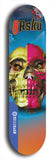 Limited edition, North American maple skateboard deck designed by underground artist BellyRash -- available in widths 7.5 to 8.5 inches in both mellow concave and steep concave shapes. Artwork: 8Rsku brand popsicle-shaped skateboard deck.