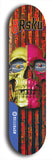 Limited edition, North American maple skateboard deck designed by underground artist BellyRash -- available in widths 7.5 to 8.5 inches in both mellow concave and steep concave shapes. Artwork: 8Rsku brand popsicle-shaped skateboard deck.