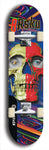 Limited edition, North American maple skateboard deck designed by underground artist BellyRash -- available in widths 7.5 to 8.5 inches in both mellow concave and steep concave shapes. Artwork: 8Rsku brand popsicle-shaped skateboard deck.