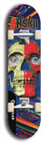 Limited edition, North American maple skateboard deck designed by underground artist BellyRash -- available in widths 7.5 to 8.5 inches in both mellow concave and steep concave shapes. Artwork: 8Rsku brand popsicle-shaped skateboard deck.