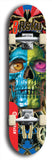 Limited edition, North American maple skateboard deck designed by underground artist BellyRash -- available in widths 7.5 to 8.5 inches in both mellow concave and steep concave shapes. Artwork: 8Rsku brand popsicle-shaped skateboard deck.