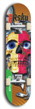 North American maple skateboard deck designed by underground artist BellyRash -- available in widths between 7.5 to 8.5 inches in both mellow concave and steep concave shapes from the BellyRash Limited Edition Blitz Deck series: 8Rsku