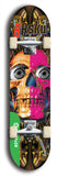 North American maple skateboard deck designed by underground artist BellyRash -- available in widths between 7.5 to 8.5 inches in both mellow concave and steep concave shapes from the BellyRash Limited Edition Blitz Deck series: 8Rsku