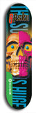 North American maple skateboard deck designed by underground artist BellyRash -- available in widths between 7.5 to 8.5 inches in both mellow concave and steep concave shapes from the BellyRash Limited Edition Blitz Deck series: 8Rsku